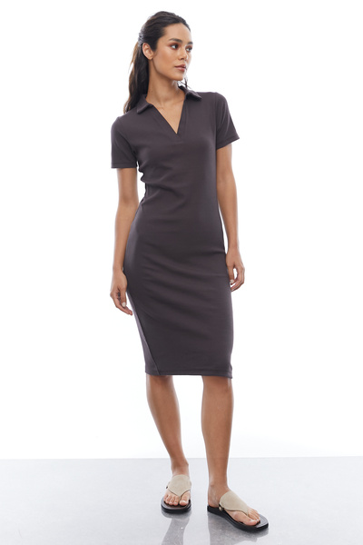 PAULMARK Women's Polo Collar Dress