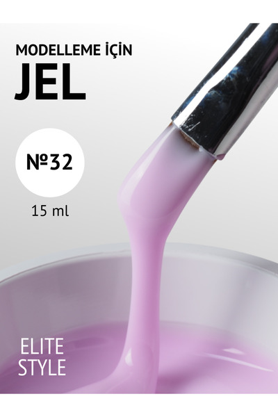 ELİTE STYLE Kalıcı Oje Tırnak Yapılandırıcı Jeli Cream Nº32 (15 ml) – Mor | K...