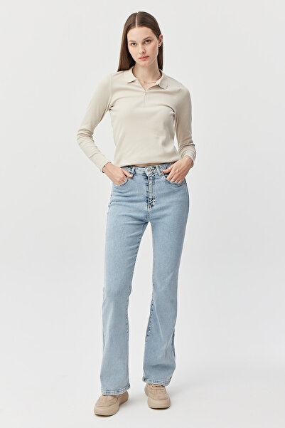 PAULMARK Blugi de damă cu talie înaltă