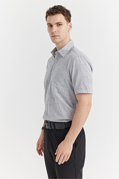 PAULMARK Ανδρικό κοντομάνικο βαμβακερό πουκάμισο