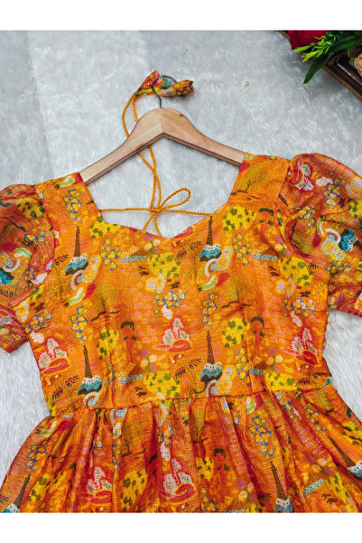 MYSMAR Yellow Kota Chex Gown - PMM17831 | Yellow