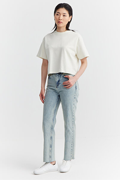 PAULMARK Women's High Waist Raw Hem Jeans