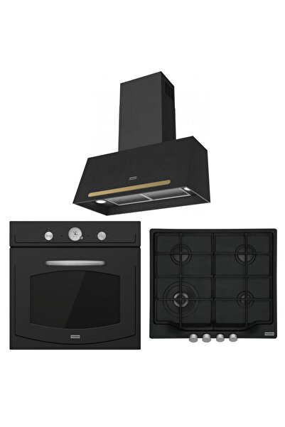 Franke Classıc Line Nero Ankastre Set (FCO 70 ONYX NERO Davlumbaz-FCH 604 3G TC C NERO Ocak-FCO 86 H