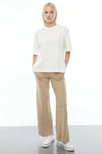 PAULMARK Γυναικείο παντελόνι που πλένεται με ραμμένο σχέδιο