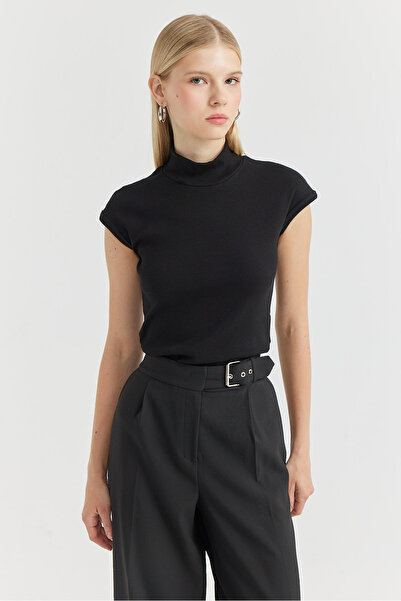 PAULMARK بلوزة نسائية ذات ياقة واقفة