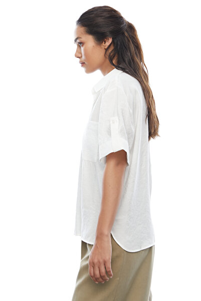 PAULMARK Γυναικείο κοντομάνικο πουκάμισο με τσέπες