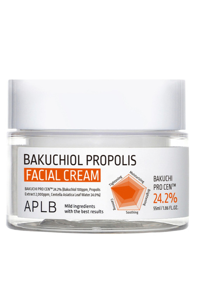 APLB Bakuchiol Propolis Facial Cream - moisturizing anti-aging cream with propolis, 55 ml