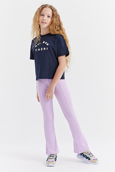 PAULMARK Leggings pentru fete cu detaliu de cusut