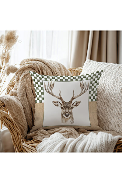 Evmila Калъф за възглавница с еленски мотив, 43x43 см, двустранно отпечатан, ...