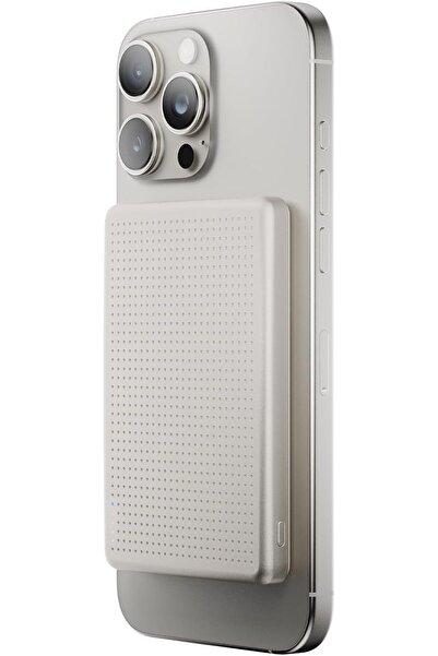 Native Union بنك طاقة مغناطيسي نشط بسعة 5000 مللي أمبير/ساعة (MagSafe) - 15 وات، USB-C، لون الحجر الرملي