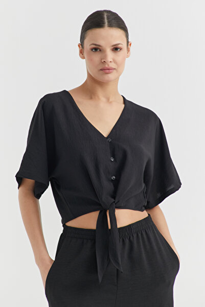 PAULMARK Bluză pentru femei cu legături în față