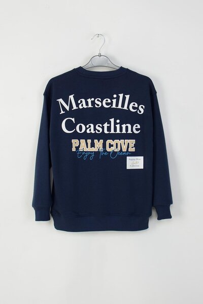 DMB BOYS & GIRLS Dmb Boy's Backpack Printed Sweatshirt 9-14 Years Old Indigo