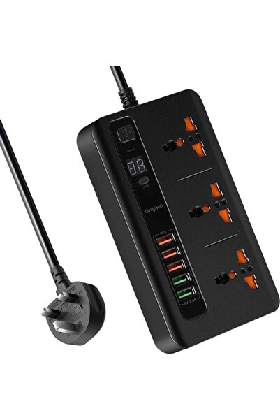 Closeli 1 قطعة من أسلاك تمديد الطاقة، 3 منافذ، مقبس طاقة مع 5 منافذ USB، مقبس...