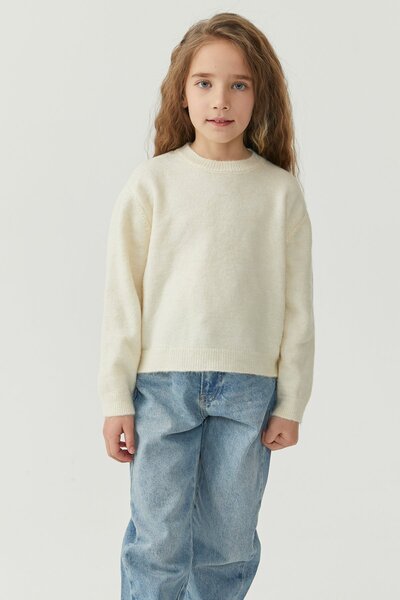 PAULMARK Girl's Crew Neck Basic Knitwear Sweater