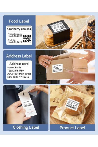 NiiMbot B1/B21 Self-Adhesive Label Tape 40×60mm, Thermal Printer Sticker Paper, 125 Labels, White