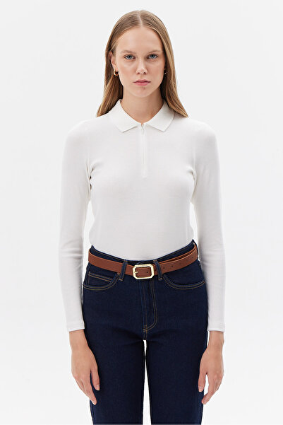 PAULMARK Γυναικεία μπλούζα με φερμουάρ και λαιμόκοψη πόλο