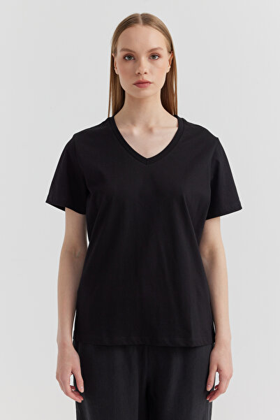 PAULMARK Tricou de bază cu decolteu în V de damă