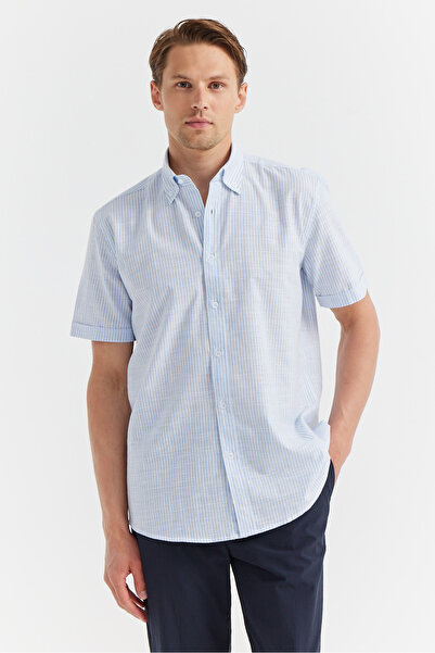 PAULMARK Ανδρικό κοντομάνικο πουκάμισο κανονικού σχήματος