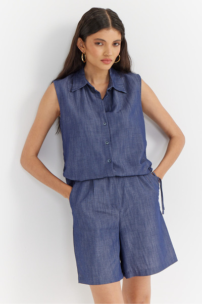 PAULMARK Дамска риза с набори отстрани