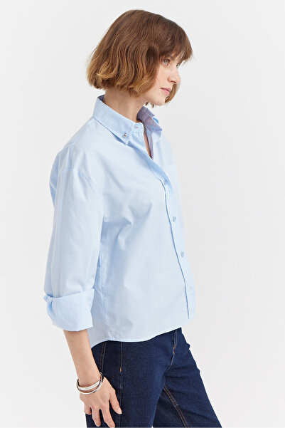 PAULMARK Γυναικείο βαμβακερό πουκάμισο με λεπτομέρεια τσέπης