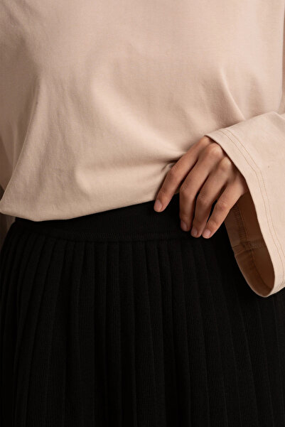 Lemaye Πλεκτό Πλισέ Φούστα - Μαύρο