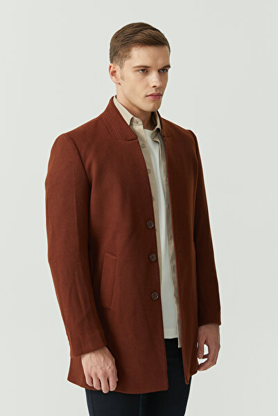 PAULMARK Men's Classic Cut Buttoned Coat