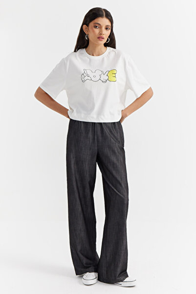 PAULMARK Γυναικείο κοντό μπλουζάκι με τύπωμα