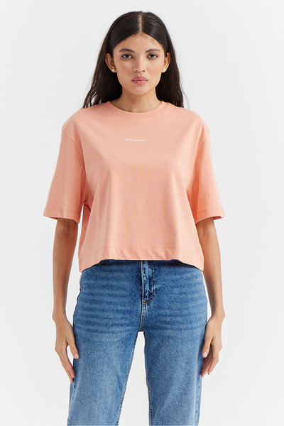 PAULMARK Γυναικείο κοντό μπλουζάκι με γράμματα