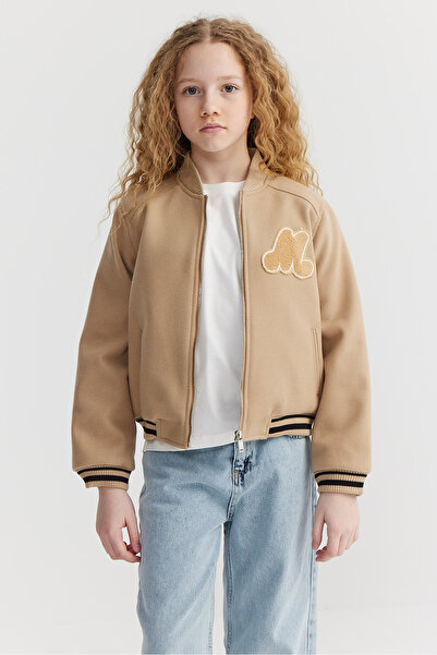 PAULMARK Κοριτσίστικο παλτό κολλεγίου με λεπτομέρεια κεντήματος