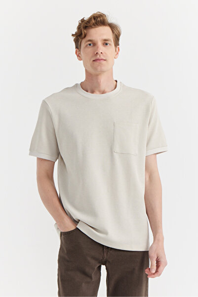 PAULMARK Men's Pocket Detailed Textured T-Shirt