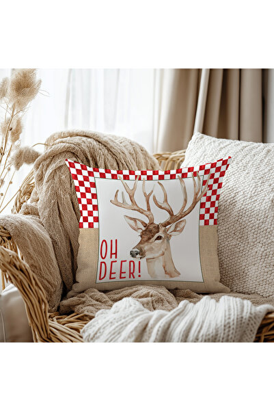 Evmila Калъф за възглавница с еленски мотив, 43x43 см, двустранно отпечатан, ...