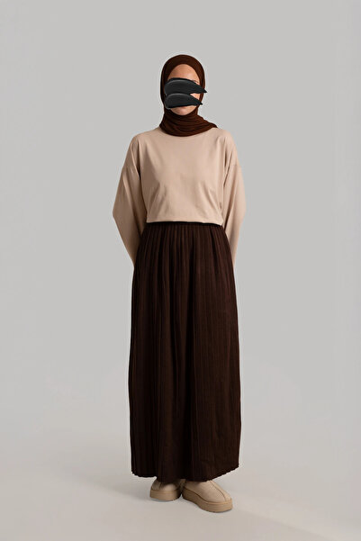 Lemaye Πλεκτό Πλισέ Φούστα - Πικρό Καφέ