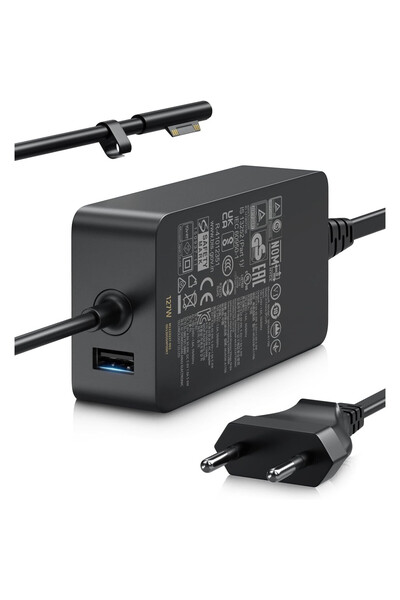 ANFULA Încărcător Surface 127W compatibil cu Surface Book/Pro/Go/Laptop, cu USB, negru