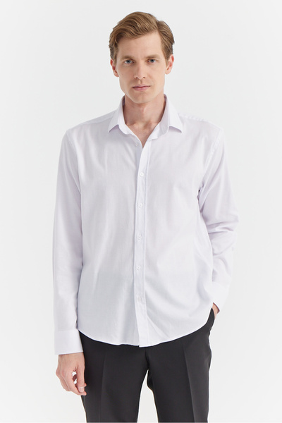 PAULMARK Cămașă obișnuită din gabardină pentru bărbați