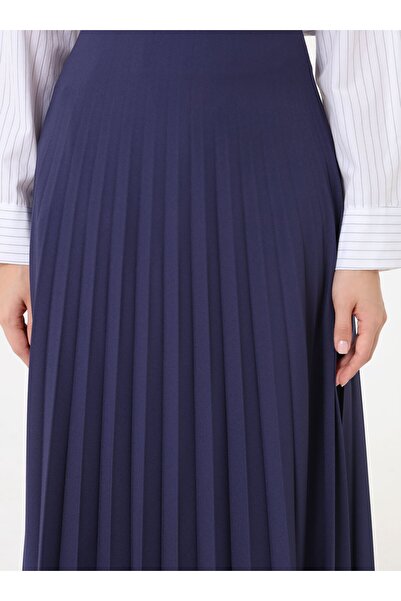 Refka Класична спідниця з крепової тканини з плісировкою - Синя -