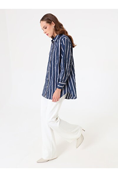 Benin Μπλούζα / Πουκάμισο - Μπλε ναυτικό ριγέ -