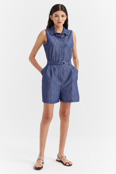 PAULMARK Women's Belt Detailed Jumpsuit