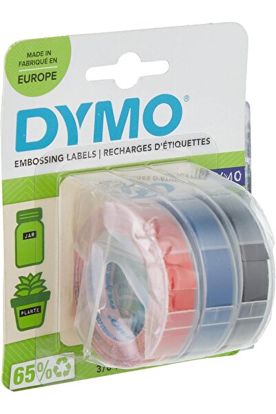 Dymo شريط النقش 9 مم × 3 م، عبوة من 3 قطع (V150190)، أبيض
