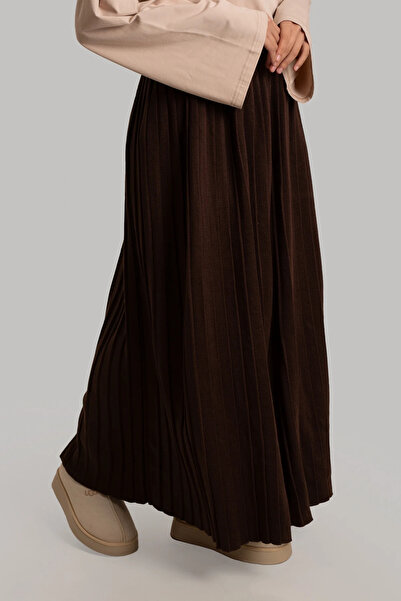 Lemaye Πλεκτό Πλισέ Φούστα - Πικρό Καφέ