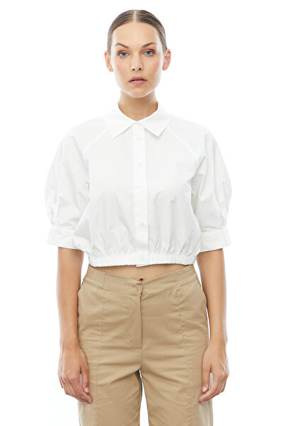 PAULMARK Γυναικείο πουκάμισο με μισό μανίκι από ποπλίνα