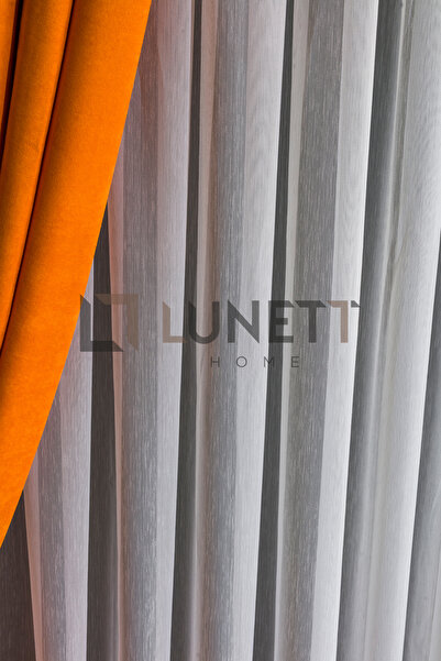 LUNETT HOME Silvery (Shiny) Bamboo Sparsely Folded 1X2 Tulle Curtain for Living Room, Balcony, Kitchen Tulle