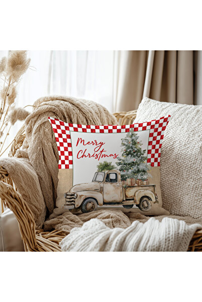 Evmila Mery Christmas Pattern Velvet Cushion Cover 43X43 cm Double Sided Prin...