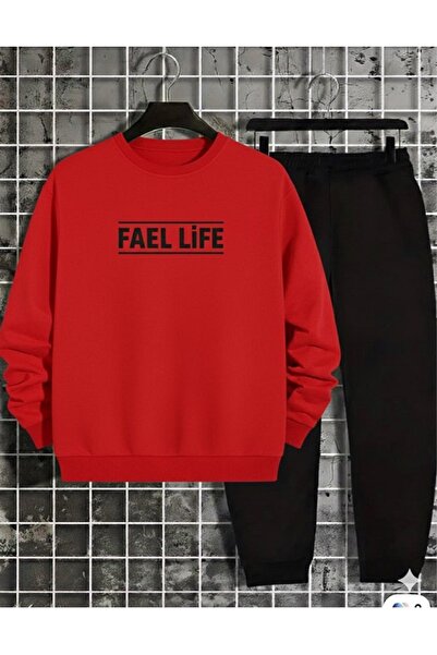 FAEL LİFE طقم ملابس علوي وسفلي مطبوع للجنسين (للفتيات/الرجال)