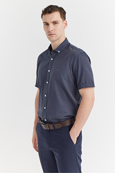 PAULMARK Ανδρικό κοντομάνικο πουκάμισο κανονικού τύπου