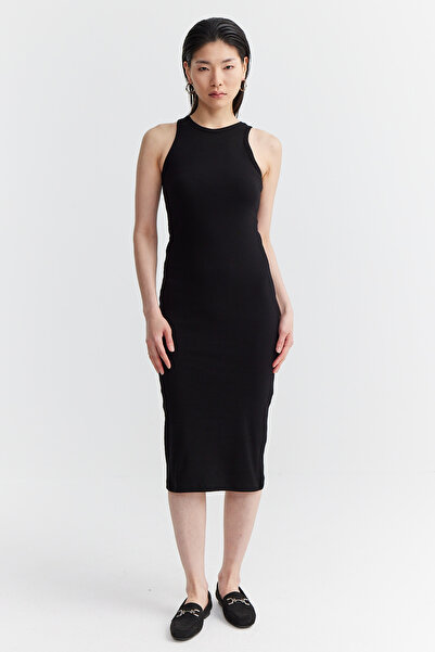 PAULMARK Γυναικείο φόρεμα με λαιμόκοψη κοτλέ