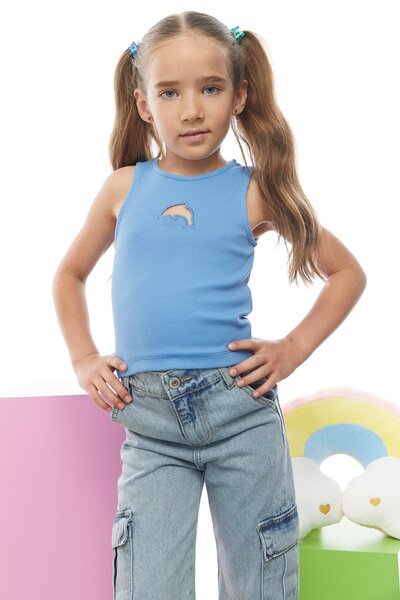 PAULMARK Κοριτσίστικη μπλούζα με λεπτομέρειες και κοψίματα