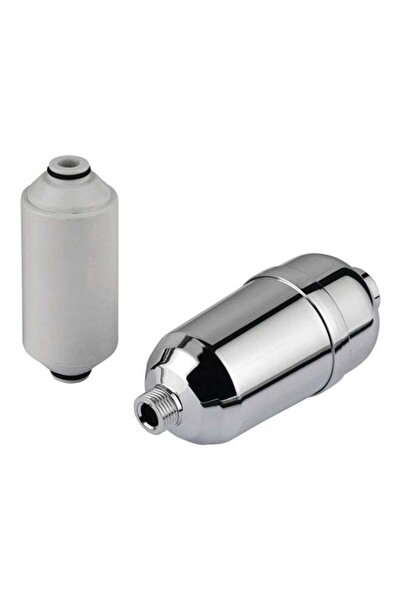 Generic 15 Stage High Output Shower Head Filter Silver/White 18 x 7 x 7cm