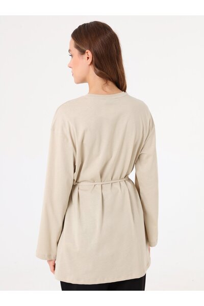 Benin Tunic with Tie at the Waist - Stone Color -