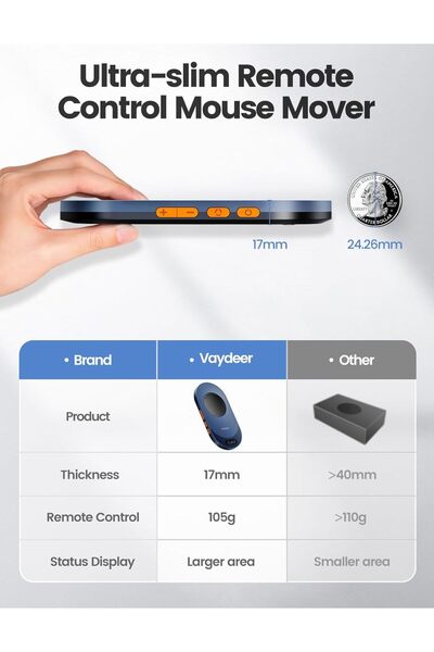 VAYDEER Jiggler Air 3 Ultra Mouse Silent, LED, timer, app control