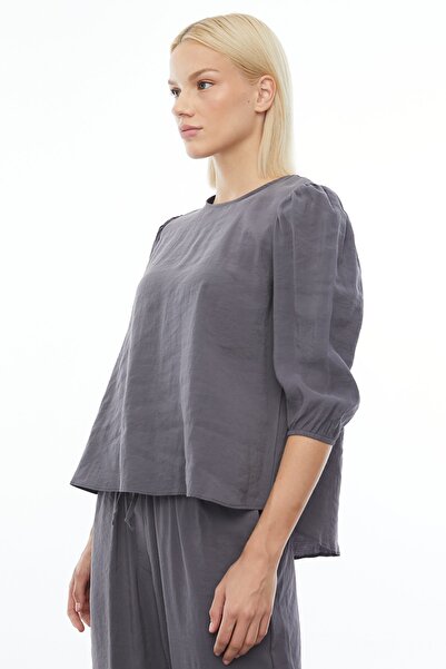 PAULMARK Μπλούζα με λεπτομέρεια στον ώμο με λαιμόκοψη